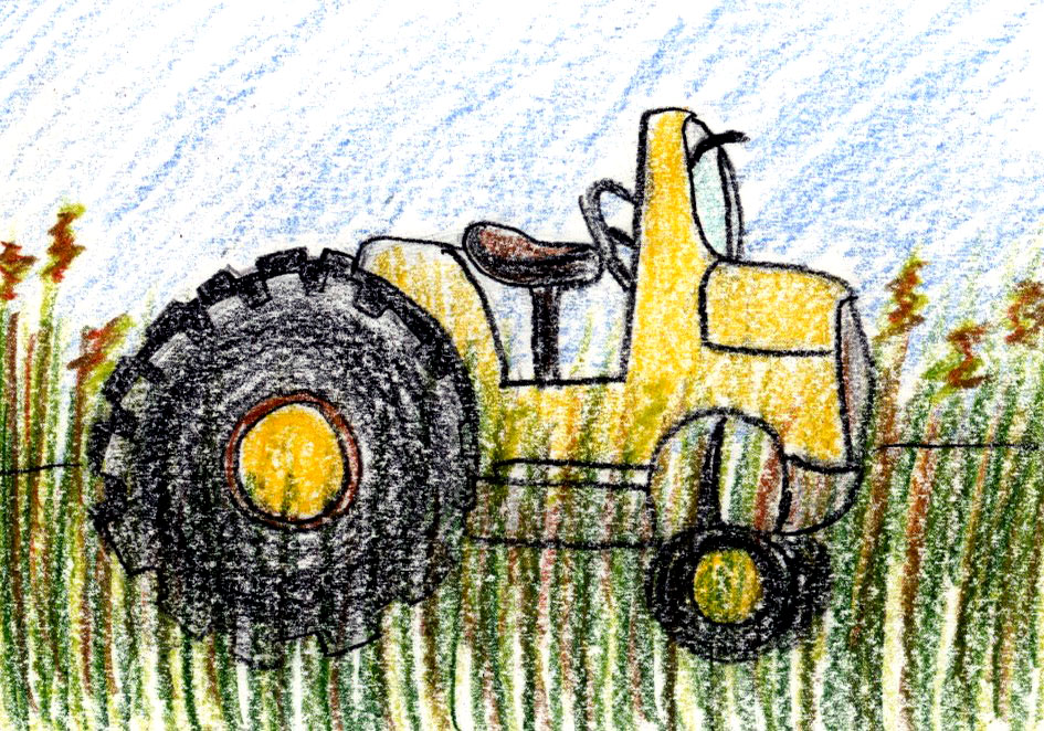 Tractor in field