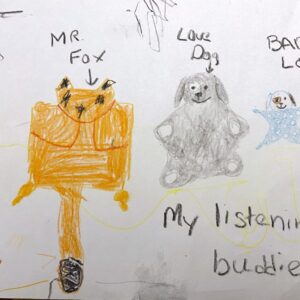 My Listening Buddies — Artist: Emmet (colored pencil on paper)