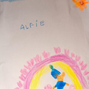 “Sleeping Bear” — Artist: Alfie (crayon on paper)