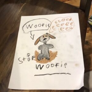 Woofie — Artist: Miriam (crayon on paper)