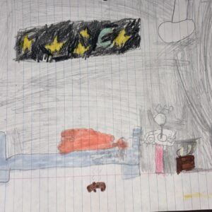 Self Portrait — Artist: Brooklyn (mixed media on paper)